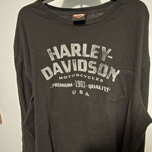 Harley-Davidson Gray Long Sleeve Tee - Signature Harley Davidson